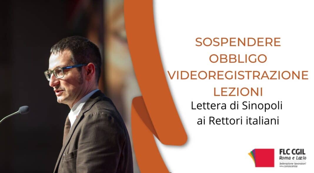 SOSPENDERE OBBLIGO VIDEOREGISTRAZIONE LEZIONI