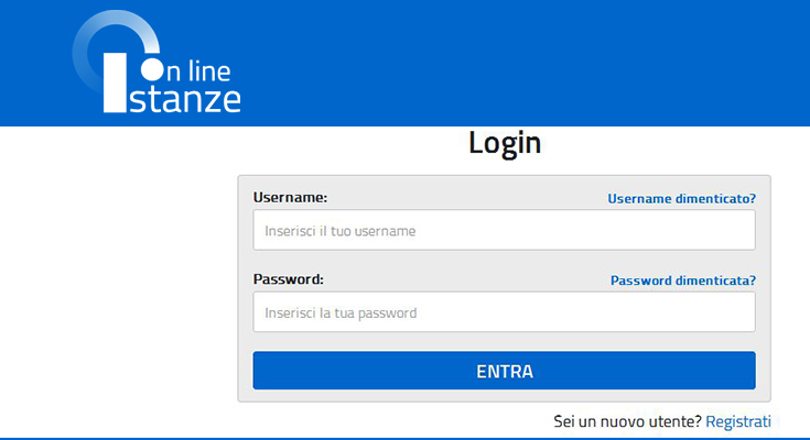 credenziali istanze online