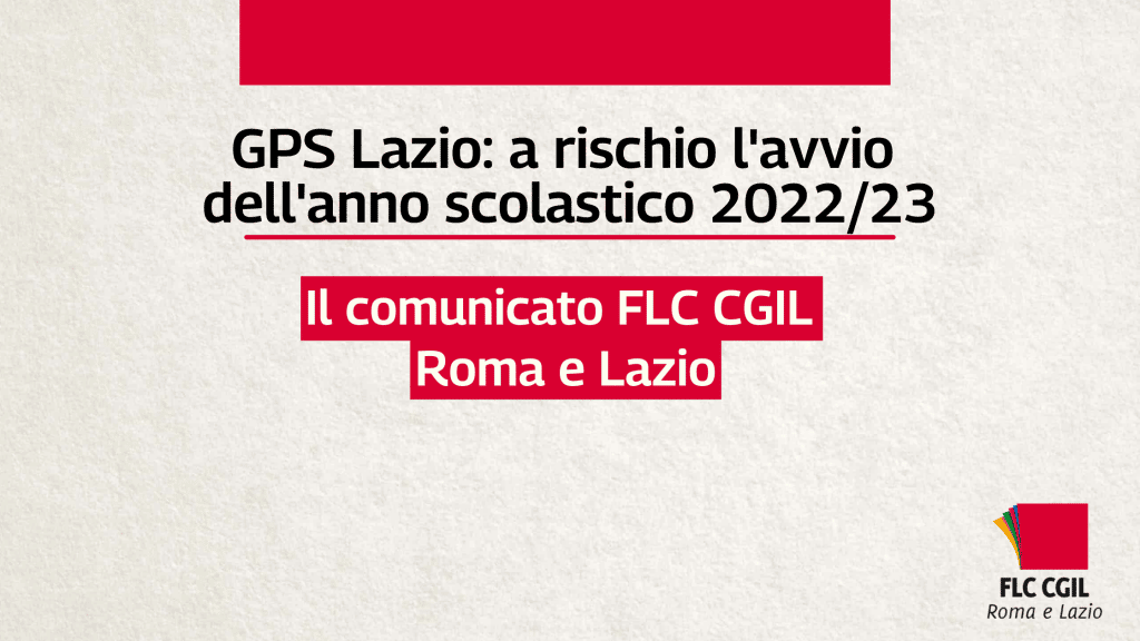 GPS Lazio: a rischio l'avvio dell'anno scolastico 2022/23. Il comunicato