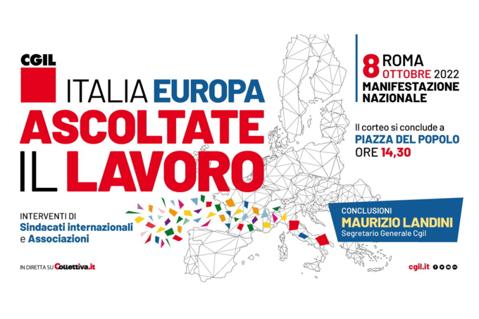 Italia Europa, ascoltate il lavoro. L'8 ottobre manifestazione CGIL