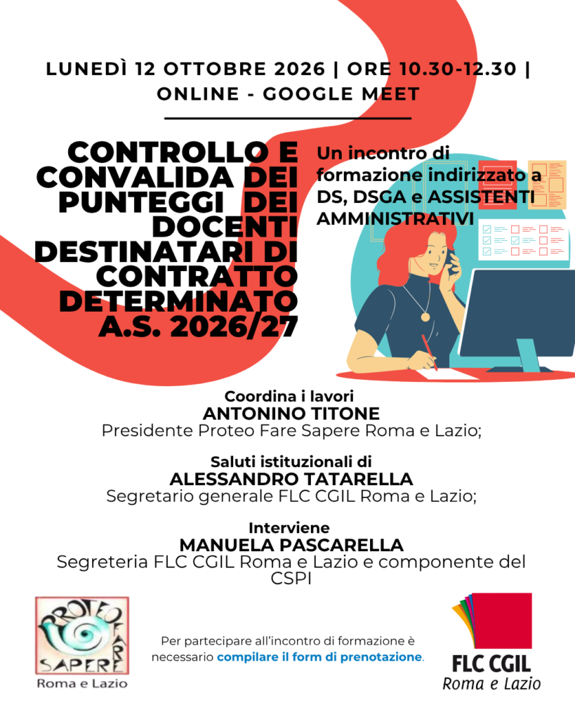 CONTROLLO E CONVALIDA DEI PUNTEGGI DEI DOCENTI DESTINATARI DI CONTRATTO DETERMINATO A.S. 2026/27